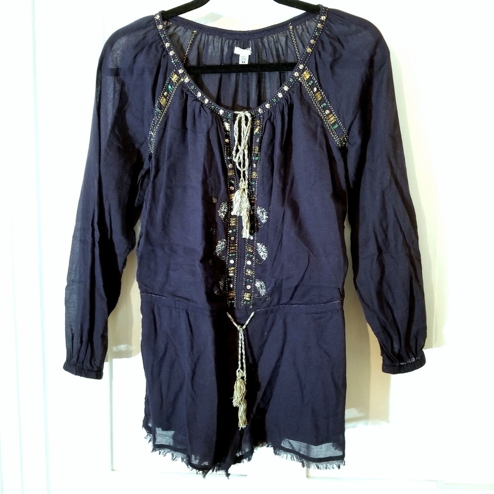 Urban Outfitters Embellished Boho Peasant Romper